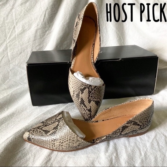 J. Crew Shoes - J Crew Vegan Faux Snakeskin D’Orsay Flats 7 NIB